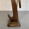 Mid Century Modern Biomorphic Mahogany Torchiere Floor Lamp