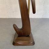 Mid Century Modern Biomorphic Mahogany Torchiere Floor Lamp