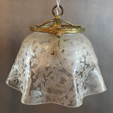 Etched Glass Ruffle Pendant