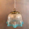 Etched Foliate Glass Pendant Light