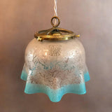 Etched Foliate Glass Pendant Light