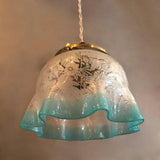 Etched Foliate Glass Pendant Light