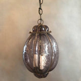 Amethyst Murano Glass Cage Pendant light