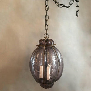 Amethyst Murano Glass Cage Pendant light