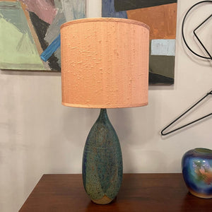 Mid Century Modern Incised Art Pottery Table Lamp