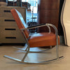 Art Deco Chrome Leather Rocking Chair By Gilbert Rohde