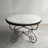 Hollywood Regency Scrolled Steel And Marble Dining Table