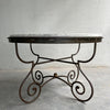Hollywood Regency Scrolled Steel And Marble Dining Table