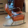 Art Deco Chrome Leather Rocking Chair By Gilbert Rohde