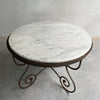 Hollywood Regency Scrolled Steel And Marble Dining Table