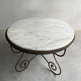Hollywood Regency Scrolled Steel And Marble Dining Table