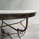 Hollywood Regency Scrolled Steel And Marble Dining Table