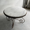 Hollywood Regency Scrolled Steel And Marble Dining Table