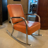 Art Deco Chrome Leather Rocking Chair By Gilbert Rohde