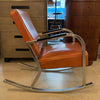 Art Deco Chrome Leather Rocking Chair By Gilbert Rohde