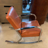 Art Deco Chrome Leather Rocking Chair By Gilbert Rohde