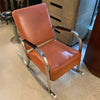 Art Deco Chrome Leather Rocking Chair By Gilbert Rohde