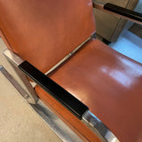 Art Deco Chrome Leather Rocking Chair By Gilbert Rohde