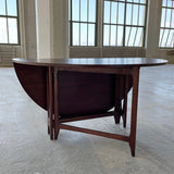 Mid Century Modern Round Teak Drop Leaf Dining Table