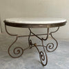 Hollywood Regency Scrolled Steel And Marble Dining Table