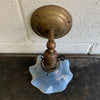 Ealry 20th Century Industrial Brass And Opaline Glass Wall Sconce Light