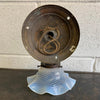 Ealry 20th Century Industrial Brass And Opaline Glass Wall Sconce Light