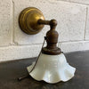 Early 20th Century Industrial Milk Glass And Brass Wall Sconce Light