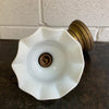 Early 20th Century Industrial Milk Glass And Brass Wall Sconce Light
