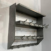 Industrial Brushed Steel Gymnasium Wall Mount Shelf Unit Coat Rack