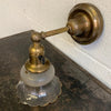 Early 20th Century Industrial Brass And Glass Wall Sconce Light