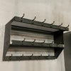 Industrial Brushed Steel Gymnasium Wall Mount Shelf Unit Coat Rack