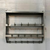 Industrial Brushed Steel Gymnasium Wall Mount Shelf Unit Coat Rack