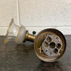 Early 20th Century Industrial Brass And Glass Wall Sconce Light