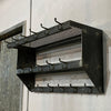 Industrial Brushed Steel Gymnasium Wall Mount Shelf Unit Coat Rack