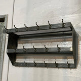 Industrial Brushed Steel Gymnasium Wall Mount Shelf Unit Coat Rack