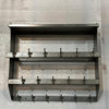 Industrial Brushed Steel Gymnasium Wall Mount Shelf Unit Coat Rack