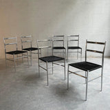 Chrome "Superleggera" Dining Chairs In the Style of Giò Ponti