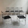 Chrome "Superleggera" Dining Chairs In the Style of Giò Ponti