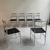 Chrome "Superleggera" Dining Chairs In the Style of Giò Ponti