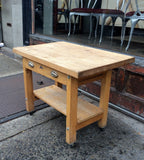 Rolling Butcher Block Table