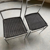Chrome "Superleggera" Dining Chairs In the Style of Giò Ponti