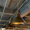 Pair Of Industrial Factory Gunmetal Dome Pendant Lights