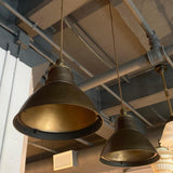 Pair Of Industrial Factory Gunmetal Dome Pendant Lights