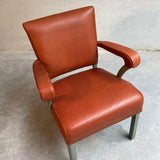 Midcentury Leather Office Armchair By Remington Rand