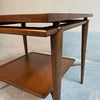 Pair of Walnut Mid Century Modern End Tables By John Stuart