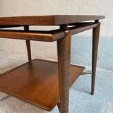 Pair of Walnut Mid Century Modern End Tables By John Stuart
