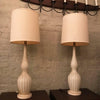 Hollywood Regency Italian Murano Glass And Marble Table Lamps