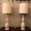 Hollywood Regency Italian Murano Glass And Marble Table Lamps