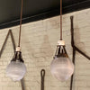 Pair of Early 20th Century Prismatic Holophane Acorn Pendant Lights