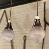 Pair of Early 20th Century Prismatic Holophane Acorn Pendant Lights